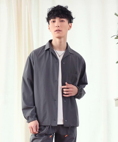 TopIsm(トップイズム)の「撥水加工 冷感ストレッチ オープンカラーシャツ(シャツ/ブラウス・メンズ・ブルー/グレー/ブラック・M/L/LL)」の15枚目の写真