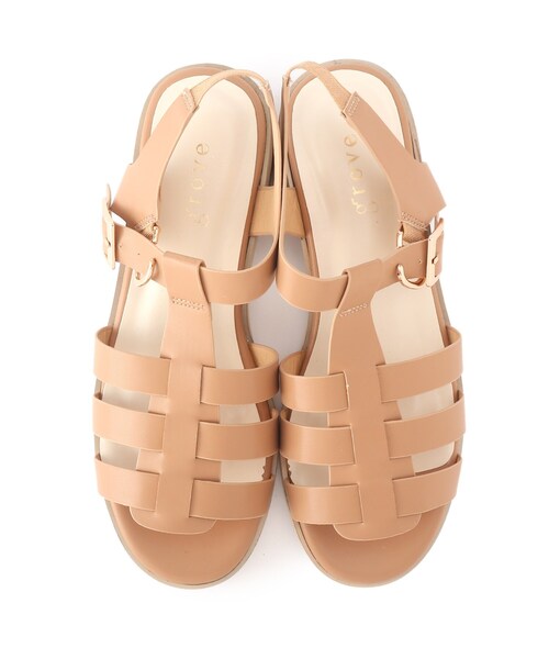 grove（グローブ）の「◆シンプルグルカサンダル（サンダル・レディース・ブラック/アイボリー/ベージュ・25/35/45）」の9枚目の写真