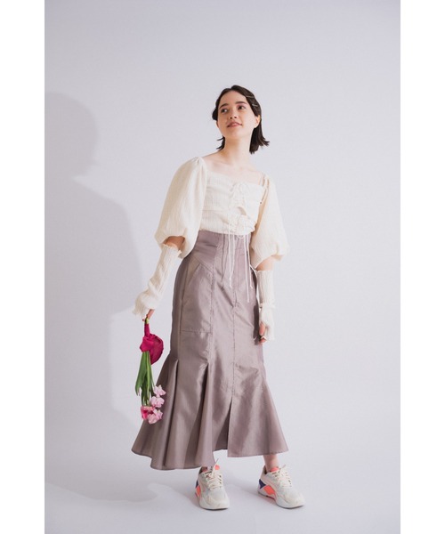 MIXXDAVID（ミックスディビッド）の「ヴィンテージタフタマーメイドスカート（Tシャツ/カットソー・レディース・ブラック/グレー・FREE）」の13枚目の写真