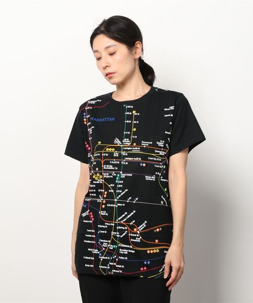 INNOCENT（イノセント）の「【T18】【MANHATTAN MAP】TEE（Tシャツ/カットソー・レディース・ホワイト/ブラック・MEDIUM/LARGE/SMALL）」の2枚目の写真