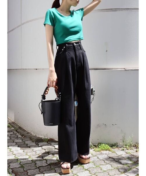 EVRIS（エヴリス）の「チェーンバケツBAG（ショルダーバッグ・レディース・ホワイト/ブラック/グリーン・FREE）」の9枚目の写真