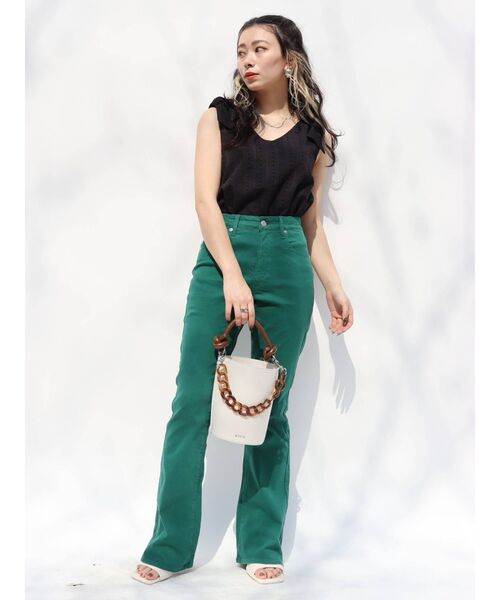 EVRIS（エヴリス）の「チェーンバケツBAG（ショルダーバッグ・レディース・ホワイト/ブラック/グリーン・FREE）」の14枚目の写真