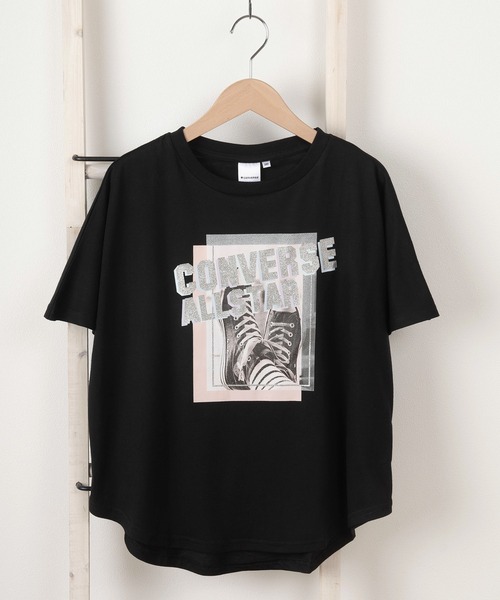 Converse コンバース ビッグシルエット ラバーフォト バックラメプリント キッズ半袖tシャツ ラウンドヘム 140ｃｍ 160ｃｍ Tシャツ カットソー Converse コンバース のファッション通販 Zozotown