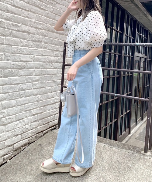 OLIVE des OLIVE（オリーブデオリーブ）の「ボウタイ半袖ブラウス（シャツ/ブラウス・レディース・ホワイト/オフホワイト/アイボリー・FREE）」の15枚目の写真