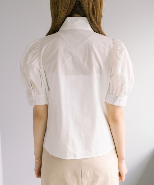 OLIVE des OLIVE（オリーブデオリーブ）の「ボウタイ半袖ブラウス（シャツ/ブラウス・レディース・ホワイト/オフホワイト/アイボリー・FREE）」の6枚目の写真