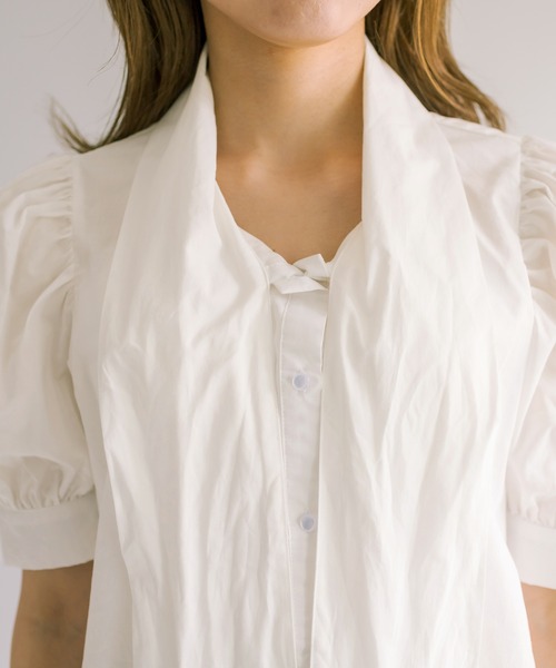 OLIVE des OLIVE（オリーブデオリーブ）の「ボウタイ半袖ブラウス（シャツ/ブラウス・レディース・ホワイト/オフホワイト/アイボリー・FREE）」の17枚目の写真