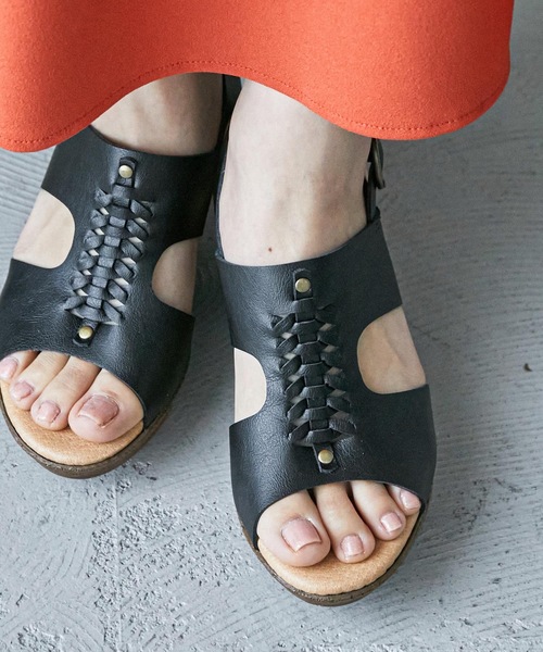 Fashion Letter(ファッションレター)の「日本製コンフォートウェッジサンダル 痛くないサンダル(サンダル・レディース・ホワイト/ブラック/ダークベージュ・LL/S/M/L)」の4枚目の写真