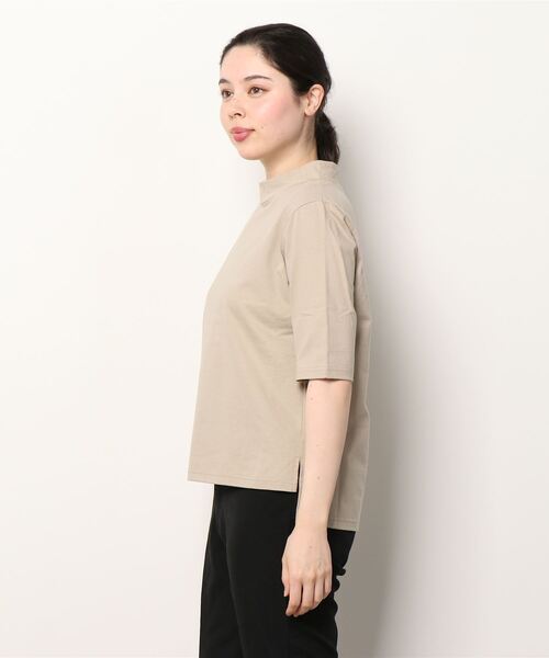 A.N.L(エーエヌエル レーベル)の「A.N.L 抗ウイルス加工 モックネックTシャツ 日本製(Tシャツ/カットソー・レディース・ブラック/オフホワイト/ベージュ・38)」の4枚目の写真