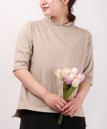 A.N.L 抗ウイルス加工 モックネックTシャツ 日本製