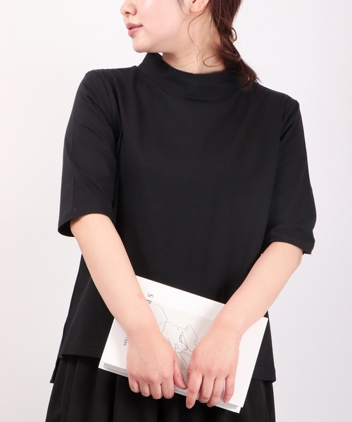 A.N.L(エーエヌエル レーベル)の「A.N.L 抗ウイルス加工 モックネックTシャツ 日本製(Tシャツ/カットソー・レディース・ブラック/オフホワイト/ベージュ・38)」の11枚目の写真