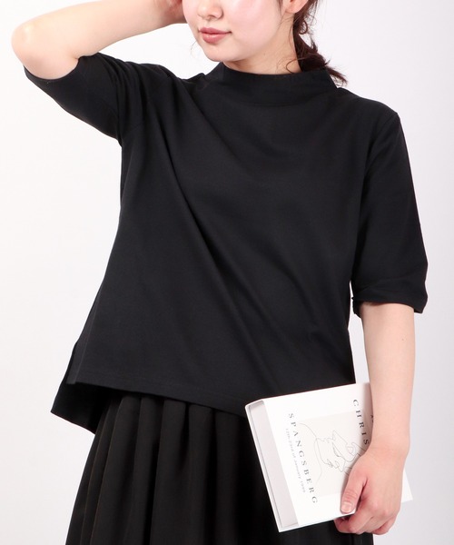 A.N.L(エーエヌエル レーベル)の「A.N.L 抗ウイルス加工 モックネックTシャツ 日本製(Tシャツ/カットソー・レディース・ブラック/オフホワイト/ベージュ・38)」の10枚目の写真