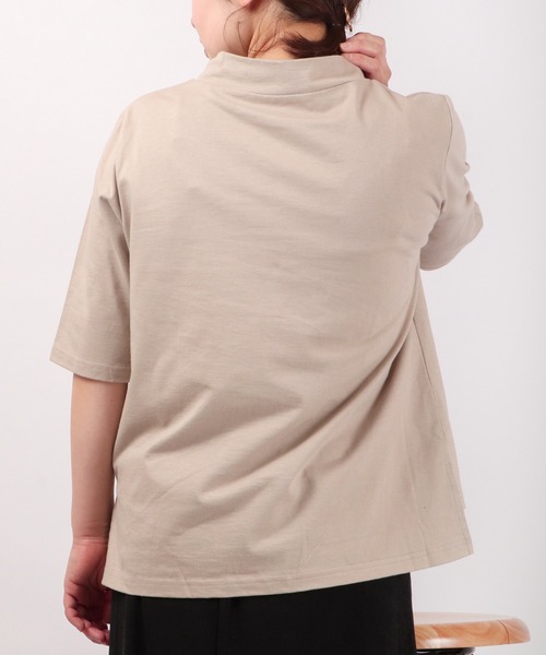 A.N.L(エーエヌエル レーベル)の「A.N.L 抗ウイルス加工 モックネックTシャツ 日本製(Tシャツ/カットソー・レディース・ブラック/オフホワイト/ベージュ・38)」の16枚目の写真