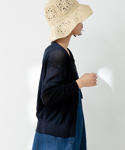 FORK&SPOON(フォークアンドスプーン)の「FORK&SPOON ペーパーニットカーディガン(カーディガン/ボレロ・レディース・ダークネイビー/ダークブラウン系/ライトベージュ・ONE)」の20枚目の写真