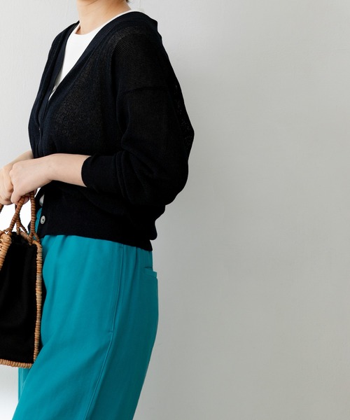 FORK&SPOON(フォークアンドスプーン)の「FORK&SPOON ペーパーニットカーディガン(カーディガン/ボレロ・レディース・ダークネイビー/ダークブラウン系/ライトベージュ・ONE)」の21枚目の写真