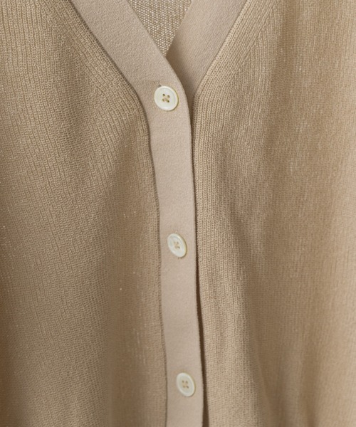 FORK&SPOON(フォークアンドスプーン)の「FORK&SPOON ペーパーニットカーディガン(カーディガン/ボレロ・レディース・ダークネイビー/ダークブラウン系/ライトベージュ・ONE)」の14枚目の写真