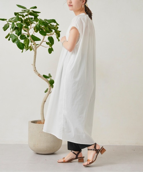 Chez toi（シェトワ）の「キーネックギャザースモックワンピース（ワンピース・レディース・オフホワイト/ブラック/グリーン/イエロー・FREE）」の11枚目の写真