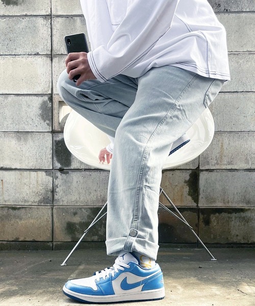 ARCADE（アーケード）の「-ARCADE Limited Line- 春服 ワイド デニムパンツ ロールアップ ビンテージウォッシュ ジーパン（デニムパンツ・メンズ・グレー/サックスブルー/ライトブルー・L/M/XL/2XL）」の3枚目の写真