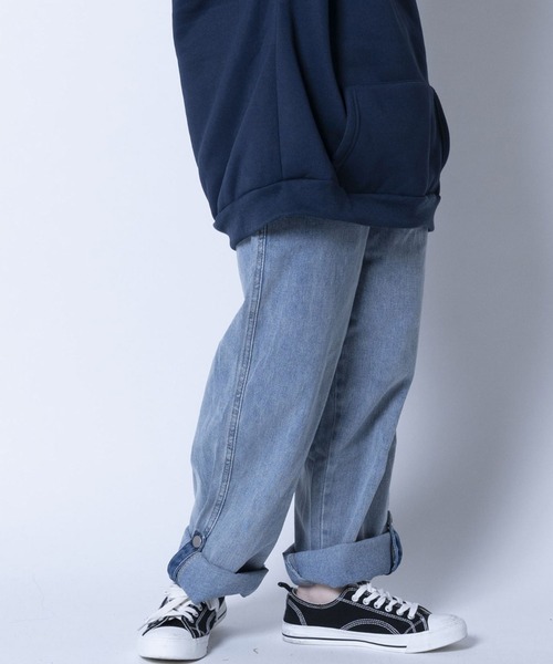 ARCADE（アーケード）の「-ARCADE Limited Line- 春服 ワイド デニムパンツ ロールアップ ビンテージウォッシュ ジーパン（デニムパンツ・メンズ・グレー/サックスブルー/ライトブルー・L/M/XL/2XL）」の19枚目の写真