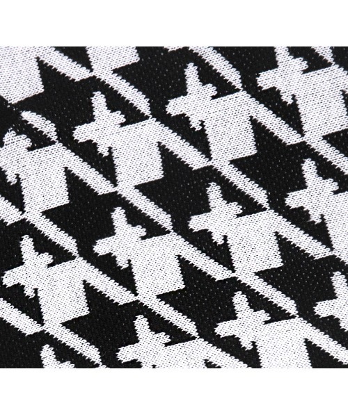 FANCY CLUB（ファンシークラブ）の「A'GEM/9 × .kom『 FANCY CLUB/ファンシークラブ』HOUND TOOTH CHECK CROP KNIT TEE/ハウンドトゥース チェック柄 クロップド丈 ニット半袖Tシャツ（ニット/セーター・レディース・ブラック/ライトブルー・FREE）」の4枚目の写真