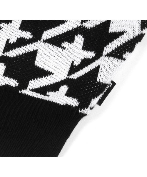 FANCY CLUB（ファンシークラブ）の「A'GEM/9 × .kom『 FANCY CLUB/ファンシークラブ』HOUND TOOTH CHECK CROP KNIT TEE/ハウンドトゥース チェック柄 クロップド丈 ニット半袖Tシャツ（ニット/セーター・レディース・ブラック/ライトブルー・FREE）」の7枚目の写真