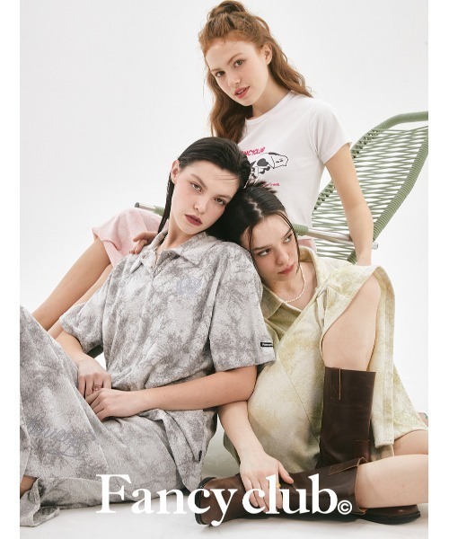 FANCY CLUB（ファンシークラブ）の「A'GEM/9 × .kom『 FANCY CLUB/ファンシークラブ』HOUND TOOTH CHECK CROP KNIT TEE/ハウンドトゥース チェック柄 クロップド丈 ニット半袖Tシャツ（ニット/セーター・レディース・ブラック/ライトブルー・FREE）」の8枚目の写真