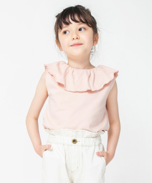 BRANSHES（ブランシェス）の「【綿100％ / 前後着れる2way】襟フリル半袖Tシャツ（Tシャツ/カットソー・キッズ・ベージュ/ブラック/ラベンダー/サーモンピンク・130/140/100/120/110/150/90）」の21枚目の写真