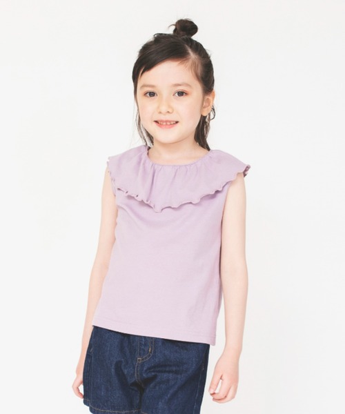 BRANSHES（ブランシェス）の「【綿100％ / 前後着れる2way】襟フリル半袖Tシャツ（Tシャツ/カットソー・キッズ・ベージュ/ブラック/ラベンダー/サーモンピンク・130/140/100/120/110/150/90）」の17枚目の写真