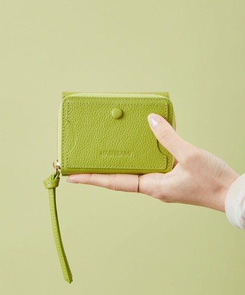 HASHIBAMI（ハシバミ）の「【HASHIBAMI】サンドグラス ミニウォレット（財布・レディース・モスグリーン/ナチュラル/グレイッシュベージュ/ブルーパープル/グレイッシュブルー/ライトグリーン/ライトピンク/ライトイエロー/マルチ/ペールイエロー/ブラウン/マジェンタ/ベビーピンク/ゴールド/ブラック/アクア/レモンイエロー/ライトオレンジ系/ライトグリーン系/ふじ色系/ダークグリーン/イエロー系その他2/シルバー/ミント/サックスブルー・FREE）」の7枚目の写真