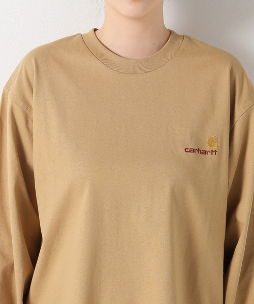 Carhartt WIP(カーハートダブリューアイピー)の「CARHARTT WIP L/S AMERICAN SCRIPT T-SHIRT(Tシャツ/カットソー・レディース・ホワイト/ベージュ・SMALL/MEDIUM/X-SMALL)」の8枚目の写真