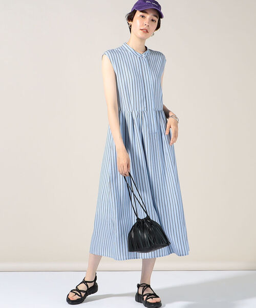NOLLEY’S（ノーリーズ）の「◇【WEB限定】テンダーストライプシャツワンピース（シャツワンピース・レディース・ブルー系その他3/グリーン系その他3・FREE）」の3枚目の写真