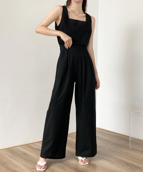 LAFFMO（ラフモ）の「リネンライクセットアップ（セットアップ・レディース・ブラック/ベージュ/グレー/モカ・FREE）」の2枚目の写真