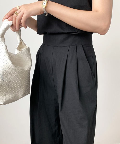 LAFFMO（ラフモ）の「リネンライクセットアップ（セットアップ・レディース・ブラック/ベージュ/グレー/モカ・FREE）」の6枚目の写真