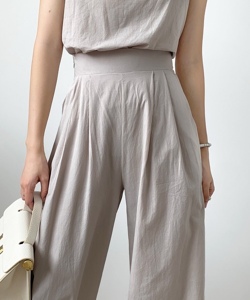 LAFFMO（ラフモ）の「リネンライクセットアップ（セットアップ・レディース・ブラック/ベージュ/グレー/モカ・FREE）」の10枚目の写真