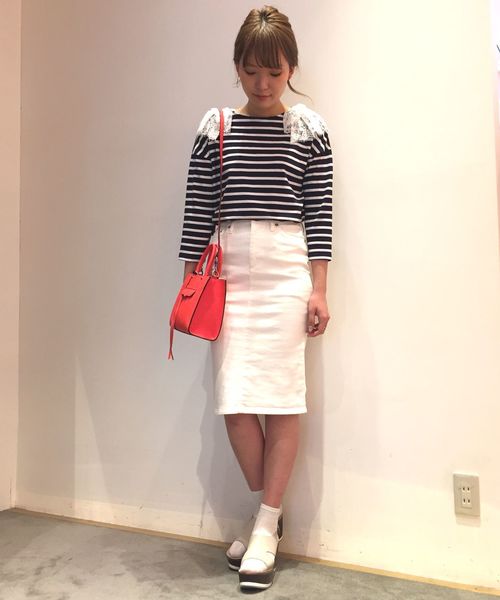 Another Edition（アナザーエディション）の「デニムミドルスカート/AEBC DENIM MDL SK◆（デニムスカート・レディース・オフホワイト/ライトブルー/ネイビー・MEDIUM/SMALL）」の17枚目の写真