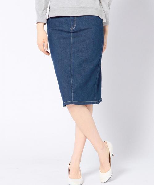 Another Edition（アナザーエディション）の「デニムミドルスカート/AEBC DENIM MDL SK◆（デニムスカート・レディース・オフホワイト/ライトブルー/ネイビー・MEDIUM/SMALL）」の3枚目の写真