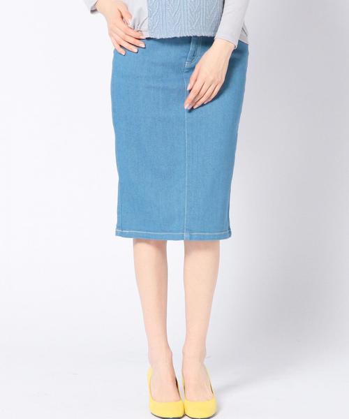 Another Edition（アナザーエディション）の「デニムミドルスカート/AEBC DENIM MDL SK◆（デニムスカート・レディース・オフホワイト/ライトブルー/ネイビー・MEDIUM/SMALL）」の2枚目の写真
