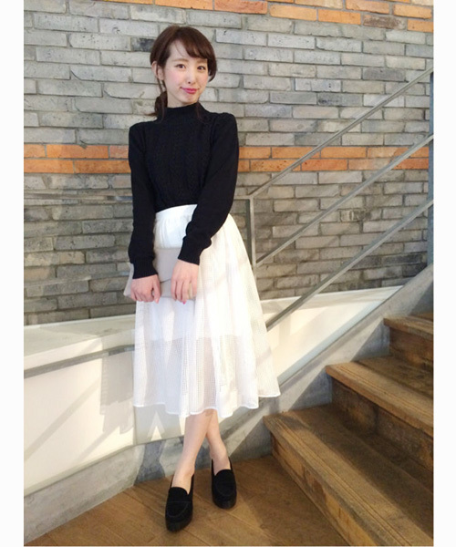 Chico（チコ）の「スクエアレースSK（スカート・レディース・ホワイト/ネイビー/ロイヤルブルー・FREE）」の17枚目の写真