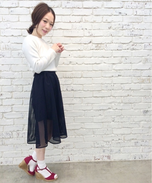 Chico（チコ）の「スクエアレースSK（スカート・レディース・ホワイト/ネイビー/ロイヤルブルー・FREE）」の16枚目の写真