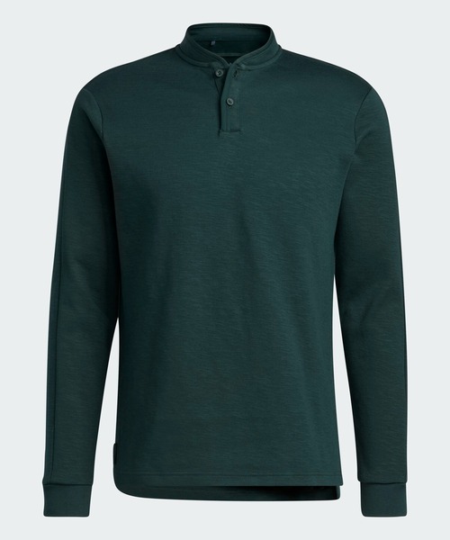 メランジ 長袖ボタンモックネックシャツ【adidas Golf/アディダスゴルフ】