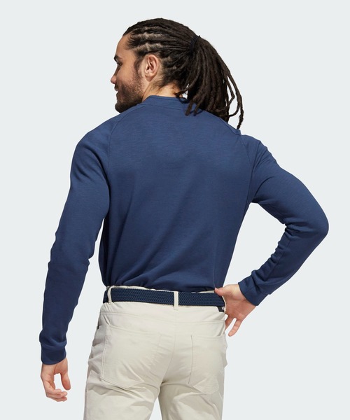 メランジ 長袖ボタンモックネックシャツ【adidas Golf/アディダスゴルフ】