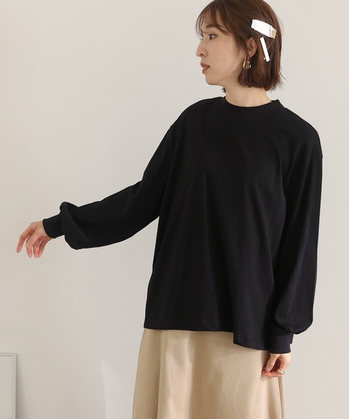 ElegChic(エレグシック)の「モックネックボリューム袖ロンT(Tシャツ/カットソー・レディース・ライトベージュ/ブラック/オフホワイト・4L/M/XL)」の4枚目の写真