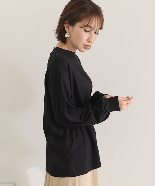 ElegChic(エレグシック)の「モックネックボリューム袖ロンT(Tシャツ/カットソー・レディース・ライトベージュ/ブラック/オフホワイト・4L/M/XL)」の5枚目の写真