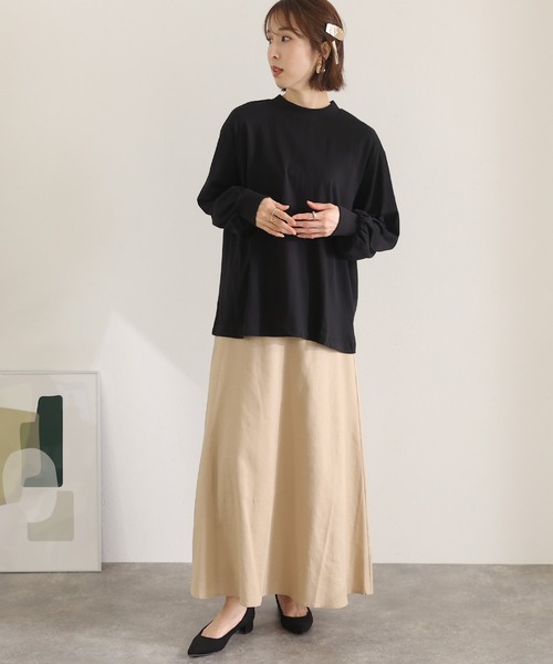 ElegChic(エレグシック)の「モックネックボリューム袖ロンT(Tシャツ/カットソー・レディース・ライトベージュ/ブラック/オフホワイト・4L/M/XL)」の7枚目の写真