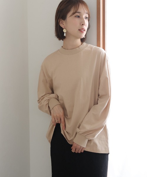 ElegChic(エレグシック)の「モックネックボリューム袖ロンT(Tシャツ/カットソー・レディース・ライトベージュ/ブラック/オフホワイト・4L/M/XL)」の12枚目の写真