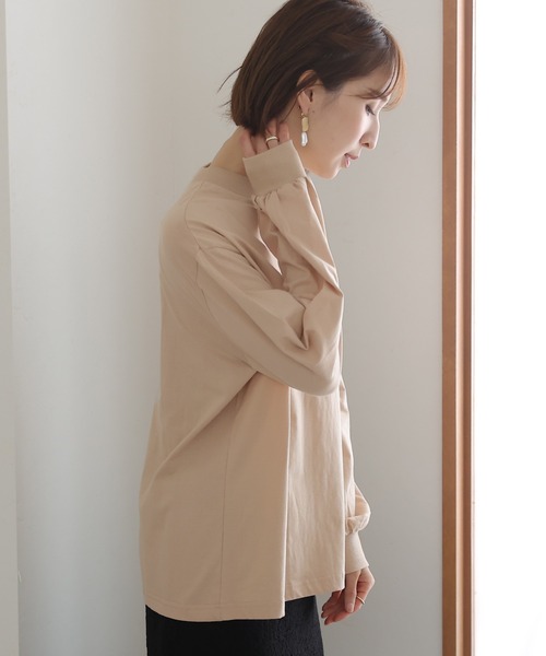 ElegChic(エレグシック)の「モックネックボリューム袖ロンT(Tシャツ/カットソー・レディース・ライトベージュ/ブラック/オフホワイト・4L/M/XL)」の13枚目の写真