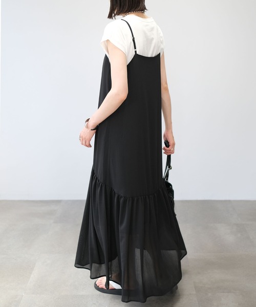 ＡＮＤＪ（アンドジェイ）の「楊柳シフォンキャミワンピース（ワンピース・レディース・ブラック/ピンク/モカ・M）」の9枚目の写真