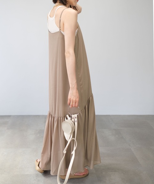 ＡＮＤＪ（アンドジェイ）の「楊柳シフォンキャミワンピース（ワンピース・レディース・ブラック/ピンク/モカ・M）」の16枚目の写真