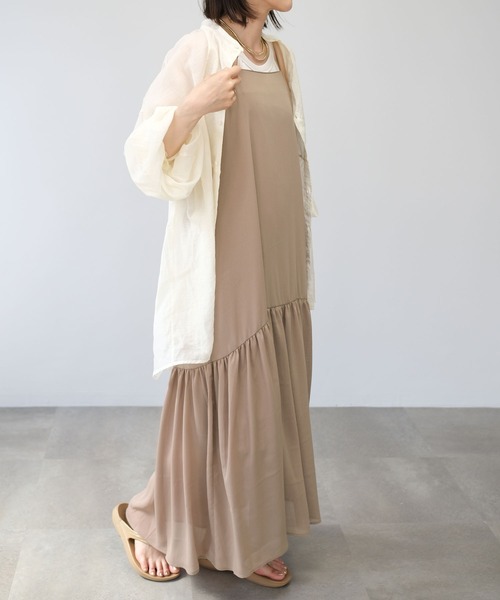 ＡＮＤＪ（アンドジェイ）の「楊柳シフォンキャミワンピース（ワンピース・レディース・ブラック/ピンク/モカ・M）」の19枚目の写真