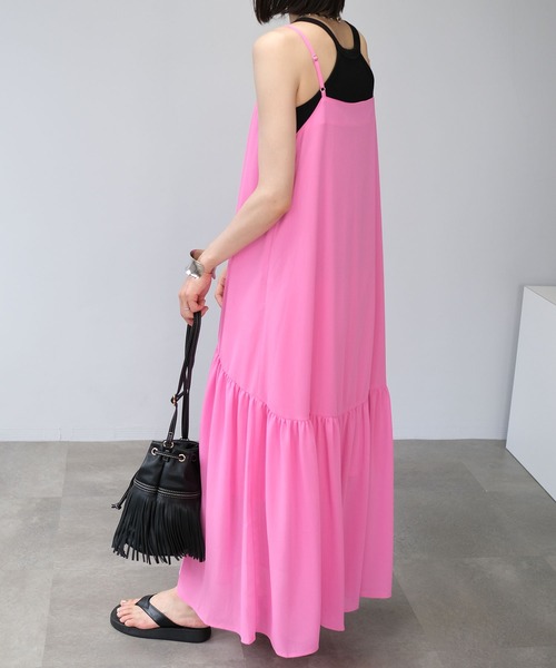 ＡＮＤＪ（アンドジェイ）の「楊柳シフォンキャミワンピース（ワンピース・レディース・ブラック/ピンク/モカ・M）」の22枚目の写真