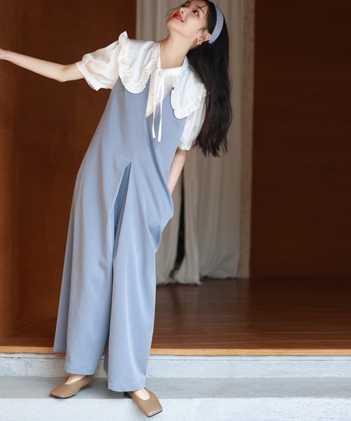 SAISON DE PAPILLON(セゾンドパピヨン)の「ディープVネックサロペット(サロペット/オーバーオール・レディース・ブラック/ピンク/ブルー・S/M/L)」の16枚目の写真